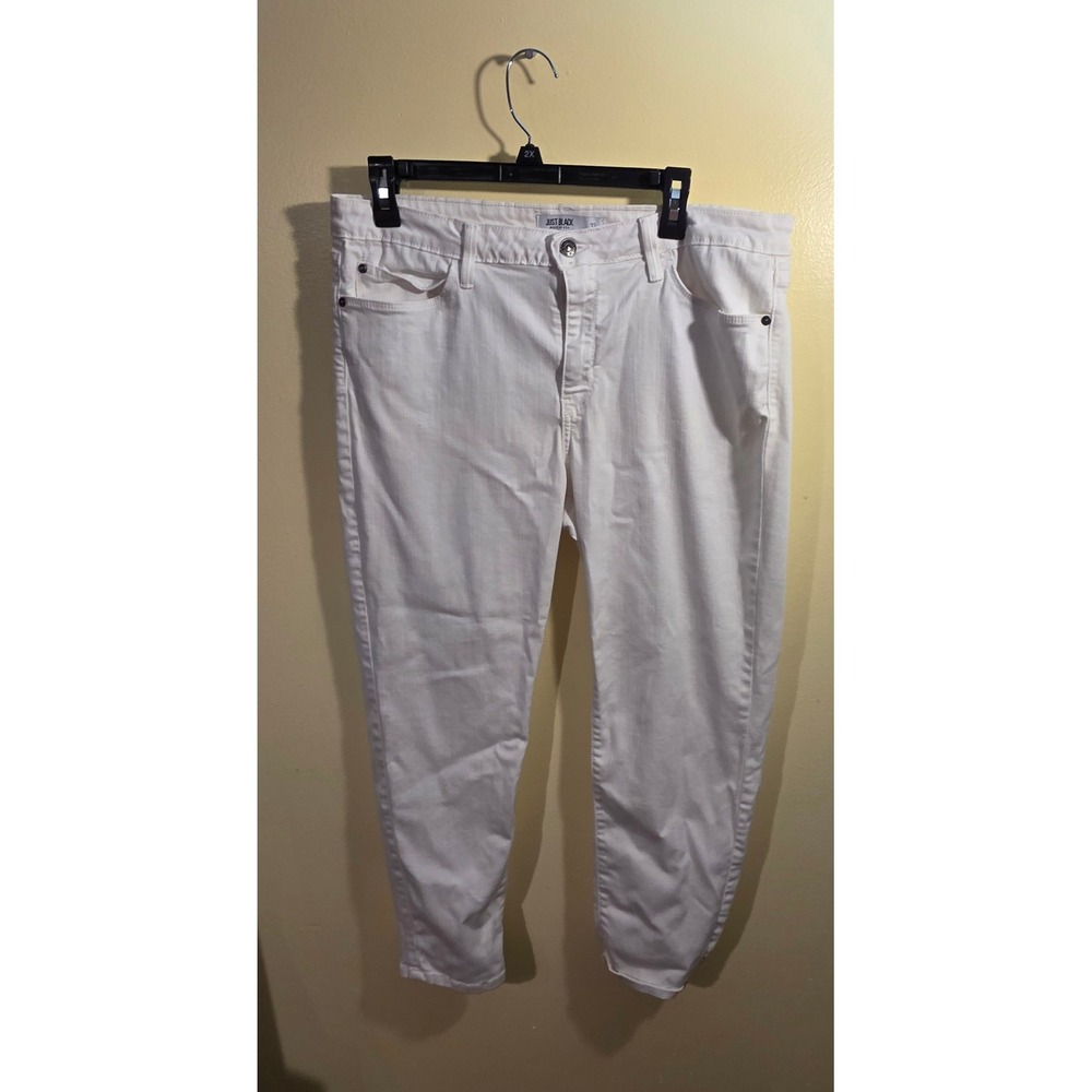 Just Black Denim White Skinny Jeans Made in USA Size 33 BP87J Stretch Slim Leg